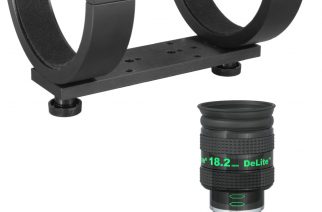 Tele Vue’s NP127is accessory package includes its 5-inch Ring Mount set, 2-inch Everbrite Diagonal with 2-inch to 1.25-inch adapter, and an 18.2-mm DeLite eyepiece.